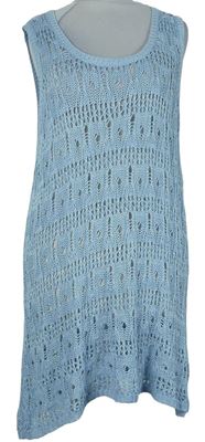 Dámská světlemodrá ažurová svetrová tunika George 