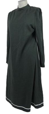 Dámské tmavošedé teplákové šaty s pruhem Bonprix 