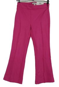 Nové - Dámské fuchsiové crop flare kalhoty 
