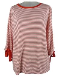 Dámske červeno-biele pruhované tričko s mašľami Taifun