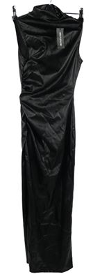 Nové - Dámske čierne potiahnuté é midi šaty PrettyLittle Thing vel. 32