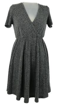 Dámské černo-šedé melírované úpletové šaty Shein 