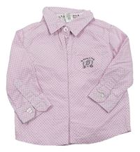 Ružovo-biela vzorovaná košeľa s potlačou C&A