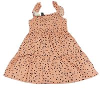 Svetloružové plátenné šaty s fľakmi Primark