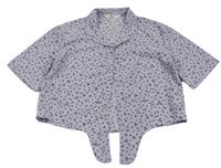 Lila kvetinová crop blúzka zn. H&M