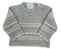 Šedo-bílý pruhovaný svetr
