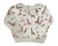 Biela mikina so žirafami  Matalan