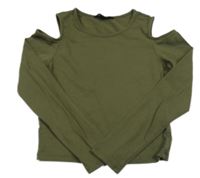 Khaki crop tričko New Look