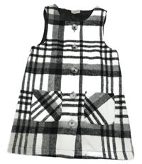 Čierno-biele kockované vlnené šaty F&F