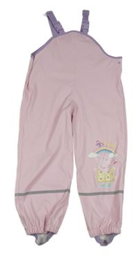 Světlerůžové nepromokavé laclové kalhoty s Peppa pig