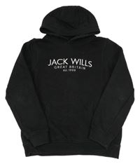 Čierna mikina s logom a kapucňou Jack Wills