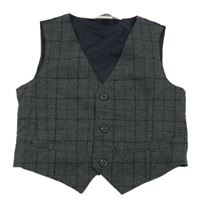 Šedá kostkovaná společenská vesta H&M