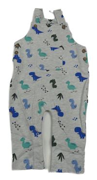 Světlešedé laclové tepláky s dinosaury lullaby