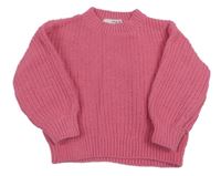 Ružový žinylkový sveter H&M