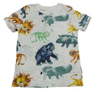 Biele tričko so zvieratkami Nutmeg