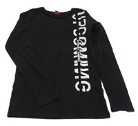 Čierne tričko s nápisom S. Oliver