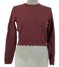 Dámsky ružový vzorovaný crop sveter Zara