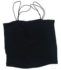 Čierny rebrovaný crop top New Look