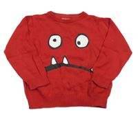 Červený sveter s príšerkou