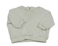 Biela rebrovaná oversize mikina