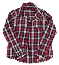 Červeno-tmavomodro-bílá kostkovaná košile Tchibo 