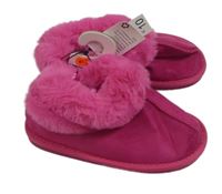 Nové - Fuchsiové semišové zateplené papučky Dunnes stores vel.35
