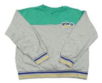 Zeleno-sivá mikina s nášivkou H&M