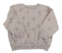 Svetloružová oversize mikina s kvietkami George