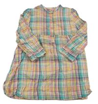 Růžovo-zeleno-žluté kostkované šaty Topolino