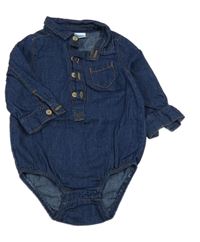 Tmavomodré lehké riflové košilové body 