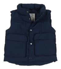 Tmavomodrá šušťáková zateplená vesta Primark