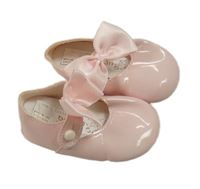 Světlerůžové lakované capáčky s mašlí vel.16