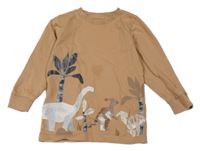 Hnedé tričko s dinosaurami Next