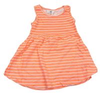Neónově oranžové prúžkované bavlnené šaty Y.d.