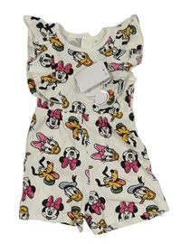 Bílý bavlněný kraťasový overal s Minnie a Daisy Primark