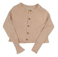 Svetloružový rebrovaný crop sveter Primark