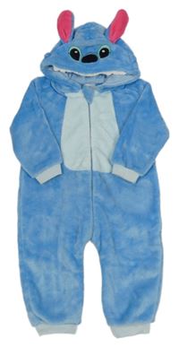 Modrá chlupatá kombinéza s kapucí - Stitch