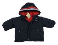 Nové - Tmavomodro-červená šušťáková zimná bunda s kapucňou zn. Ladybird