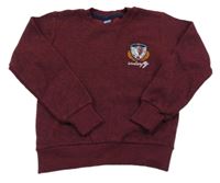 Vínový melírovaný sveter s erbem