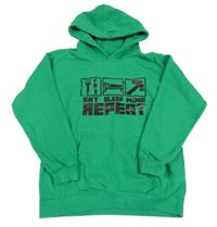 Zelená mikina s potlačou a kapucňou Awdis