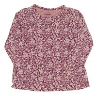 Svělerůžovo-purpurové vzorované tričko s kočičkami Lupilu