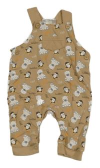 Béžové teplákové lacláče s medvídky a tučňáky Ergee 