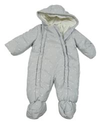 Sivá šušťáková zimná kombinéza s hviezdičkami a kapucňou George