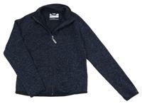 Tmavomodrá melírovaná úpletová prepínaci mikina s rolákom Tchibo