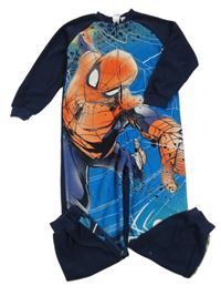 Tmavomodro-modrý fleecový overal se Spider-manem Marvel
