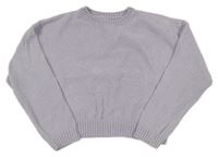 Levandulový žinylkový crop sveter Sinsay