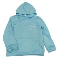 Belasá mikina so srdiečkom a kapucňou Shein