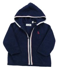 Tmavomodrá fleecová prepínaci mikina s kapucňou Sanetta