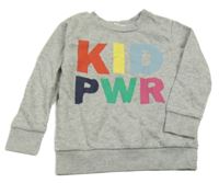 Sivá melírovaná mikina s nápisom H&M