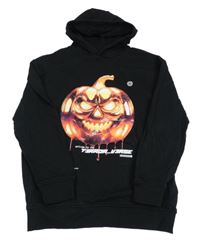 Čierna mikina s tekvicou a kapucňou George